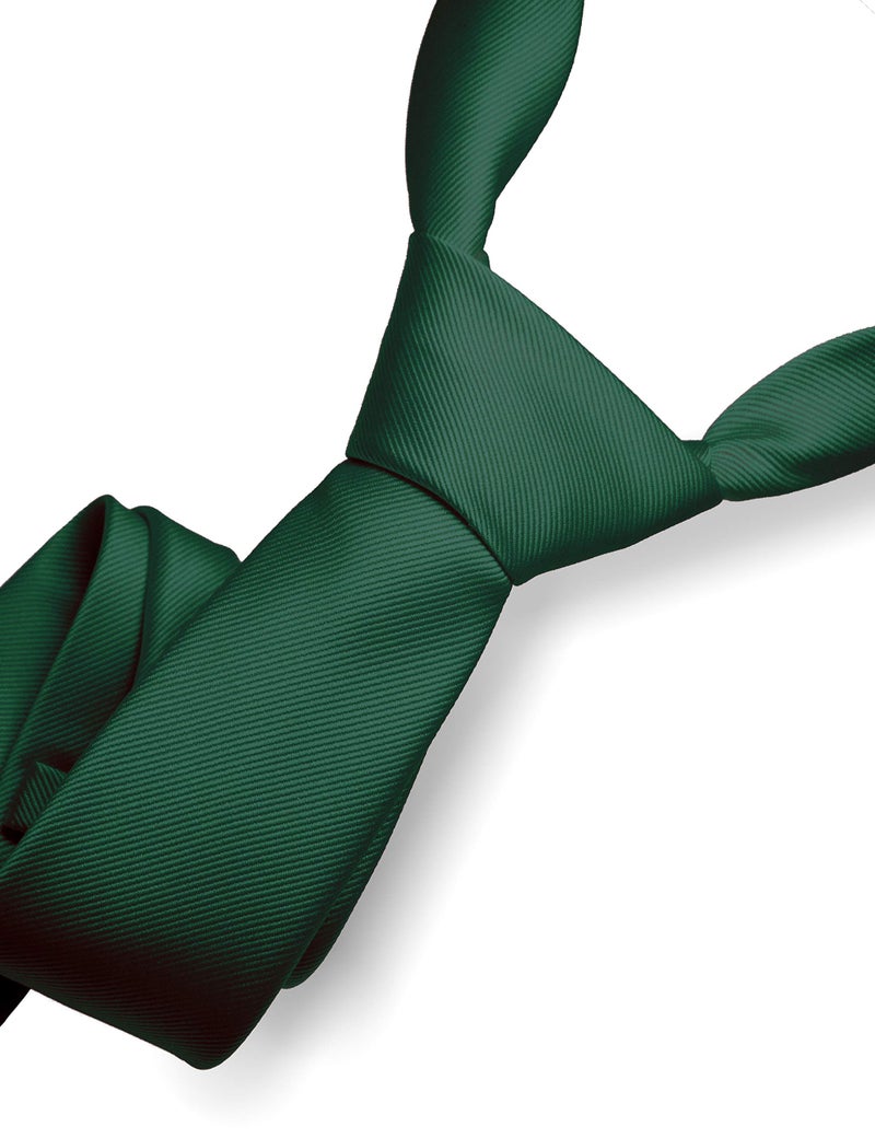 RBOCOTT Silk Dark Green Tie Business Wedding Formal Necktie for Men (Dark Green) - Image 2
